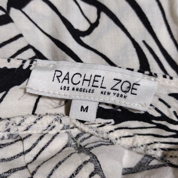 Rachel Zoe Tropical Pattern Linen Blend Wide Leg Jumpsuit Women's M Coastal - Picture 8 of 9